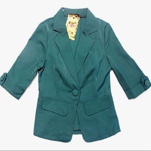 NWT-Boyfriend Blazer Tailored 2/3 Sleeve Suit Coat Jacket